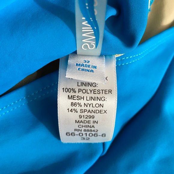 Swim 365 One Piece Swimsuit Blue 32 - Picture 8 of 10